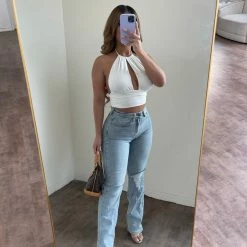 Tresser Lulu Halter Top(White) Tops