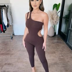 La Luxe Rosalie Jumpsuit(Chocolate)