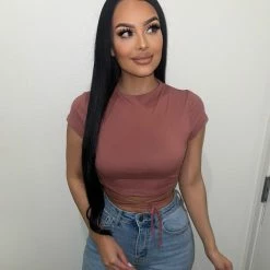 Tresser Tops Susie Crop Top(Dark Mauve)FINAL SALE