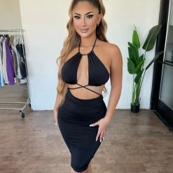 La Luxe Gardea Dress(Black)