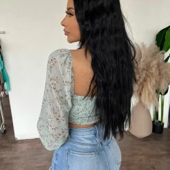 Emory Park Dexie Long Sleeve Floral Top(Sage)