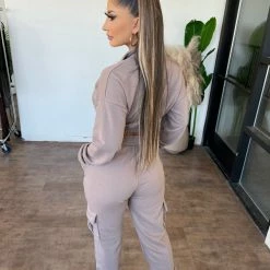 Junie Catalina Zipper Matching Set(Mocha) Tops