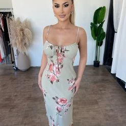 Audrey 3+1 Maisy Maxi Dress(Sage) Dresses/Rompers