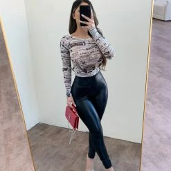 La Luxe Edna Mesh Bodysuit(Black/White)