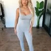 HOT & DELICIOUS Marilyn Tank Jumpsuit(Heather Grey)