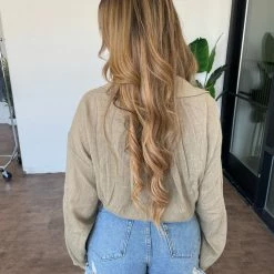 Miss Love Tops Marcia Button Top(Coffee)