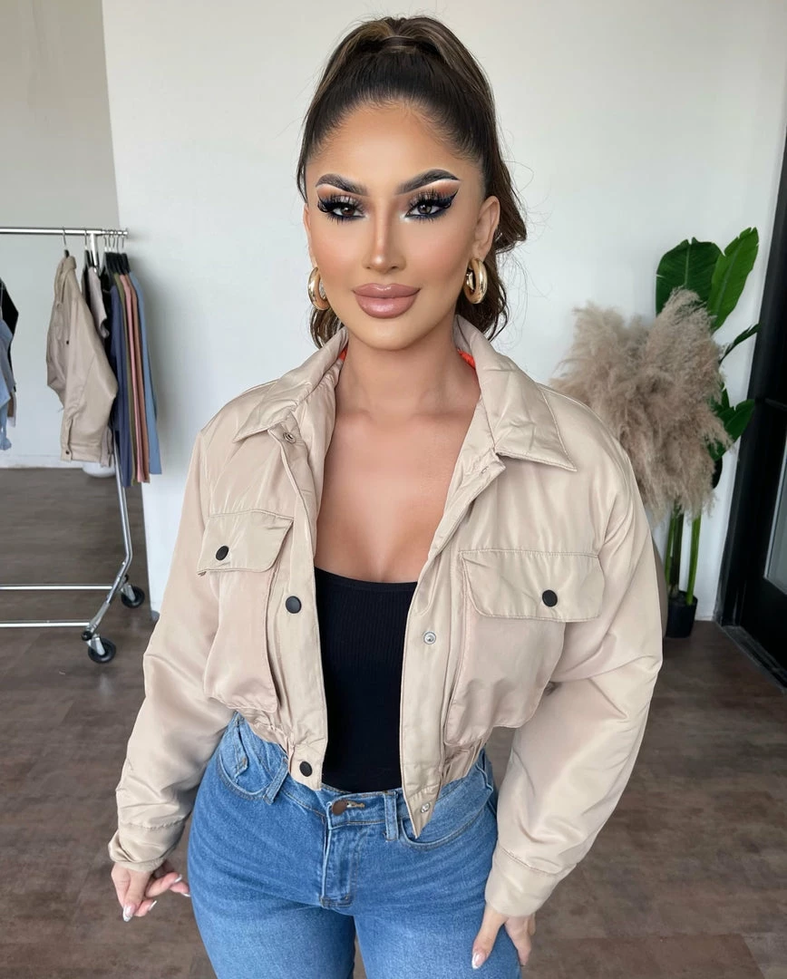 Bijou Outerwear Branson Bomber Jacket(Taupe) 1 Bijou Outerwear Branson Bomber Jacket(Taupe)