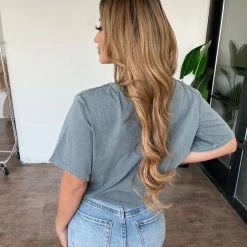 Mono B Tops Tiana Cropped Tee(Blue)