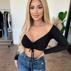 Olivaceousia Legacy Long Sleeve Top(Black) Tops