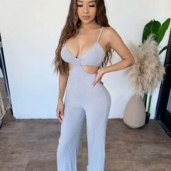 Audrey 3+1 Ari Cami Jumpsuit(Grey) Tops