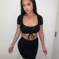 ERIKOOTD Annie Short Sleeve Set(Black)FINAL SALE