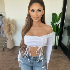 Junie Faith Off Shoulder Top(Ivory)Final Sale Tops