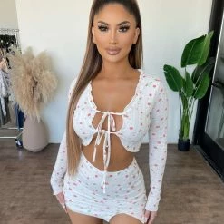 New Pink Cony Matching Set(White Strawberry) Tops