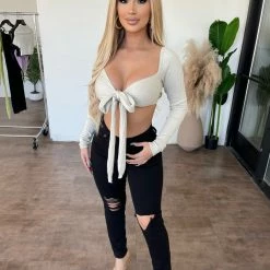 American Bazi Bottoms Jermaine High Rise Slim Jeans(Black)