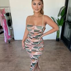 Privy Dresses/Rompers Jennifer Dress(Green Print Combo)