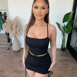 Bear Dance Isabetta Skirt Set(Black) Tops