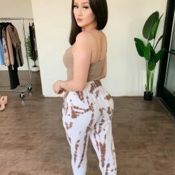 La Luxe Eddy Tie Dye Pants(Brown/White) Bottoms 5 La Luxe Eddy Tie Dye Pants(Brown/White) Bottoms