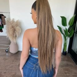 Tic Toc Nicky Mesh Corset Top (Baby Blue)