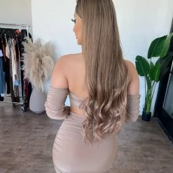 Sabora Ashley Skirt Matching Set(Camel) Tops