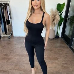 ANWND Jules Tank Jumpsuit(Black) Dresses/Rompers