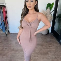 Audrey 3+1 Dresses/Rompers Dana Cami Dress(Tan)