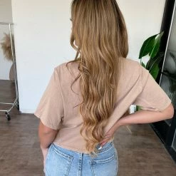 Mono B Tiana Cropped Tee(Mud) Tops