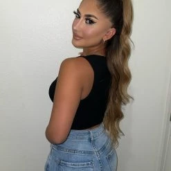 Salty Emmy Crop Button Top(Black)FINAL SALE Tops