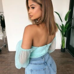 A.Peach Audrey Long Sleeve Top(Mint)(FINAL SALE)