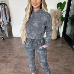 Skylar + Madison Bottoms Devon Hoodie Set(Charcoal)