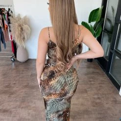 Glow Passion Angela Print Dress(Sage) Dresses/Rompers