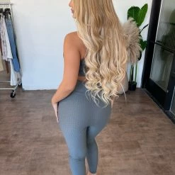 Mono B Tops Brianna Tank Ribbed Matching Set(Dark Sage)