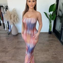 Spring Haze Sabrina Dress (Orange) Dresses/Rompers