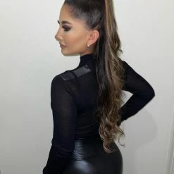 Tic Toc Tops Vivian Mesh Bodysuit(Black)FINAL SALE