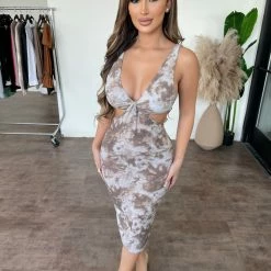 Audrey 3+1 Logan Tank Tie Dye Dress(Grey/Brown)