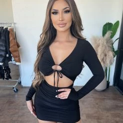 Couture Dresses/Rompers Cher Long Sleeve Dress(Black)