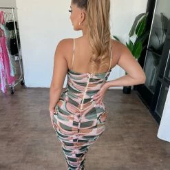 Privy Dresses/Rompers Jennifer Dress(Green Print Combo)