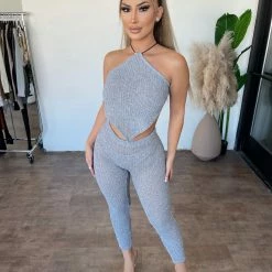 May Pink Lexis Knit Set(Grey)