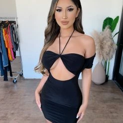 Culture Dresses/Rompers Kassey Halter Dress(Black)