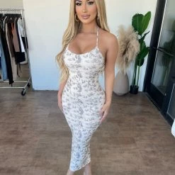 New Pink Shayla Halter Dress(Beige) Dresses/Rompers