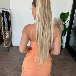 Junie Dresses/Rompers Roxy Cami Ribbed Dress(Cantaloupe)