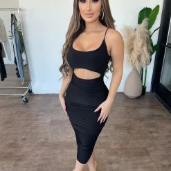 Sabora Harmony Cami Dress(Black) Dresses/Rompers