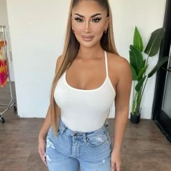 La Luxe Bottoms Zade Bodysuit(White)