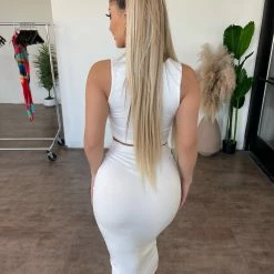 Sabora Helen Tank Skirt Set(White)Final Sale Tops