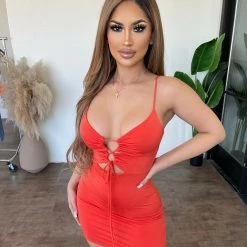 La Luxe Petra Cami Dress(Burnt Orange)