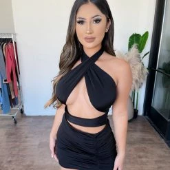 Tresser Tops Taylor Halter Set(Black)