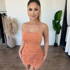 BLANC Dresses/Rompers Candice Halter Dress(Rust)