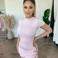 Tresser Addie Short Sleeve Dress(Light Pink)