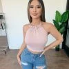 Mable Tops Willow Halter Top(Rose Pink)