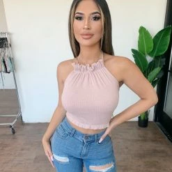 Mable Tops Willow Halter Top(Rose Pink)