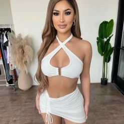 Spring Haze Tops Brylee Halter Set(Ivory)Final Sale